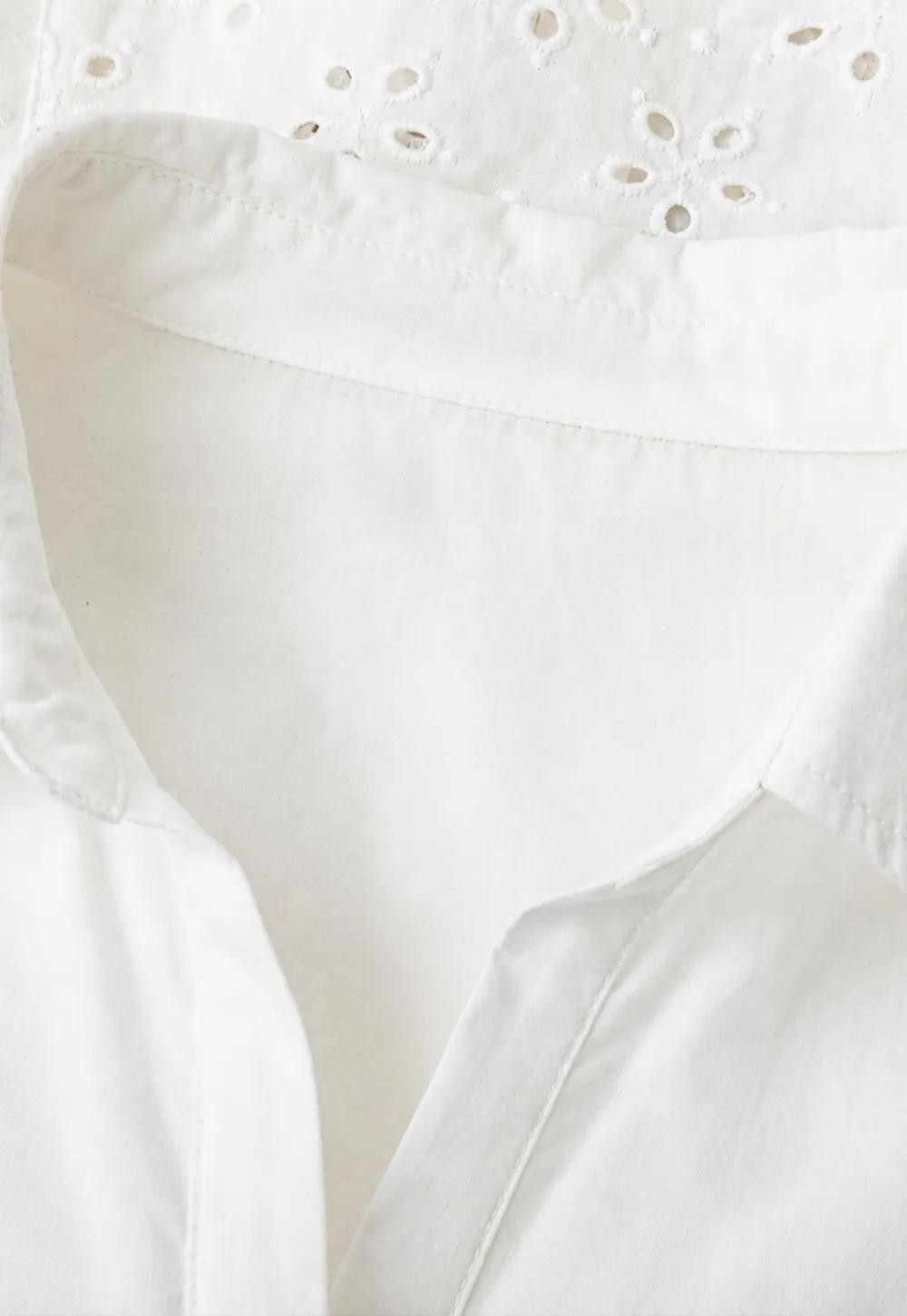 Lace Trimmed Button Down Shirt