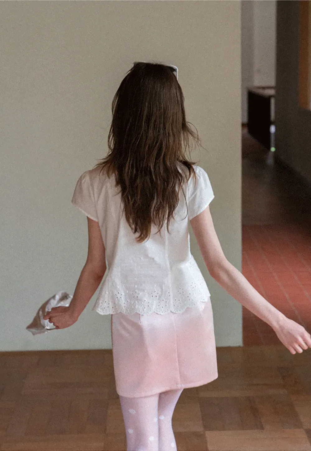 Lace Trimmed Button Down Shirt