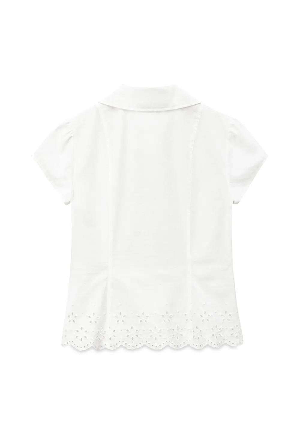 Lace Trimmed Button Down Shirt