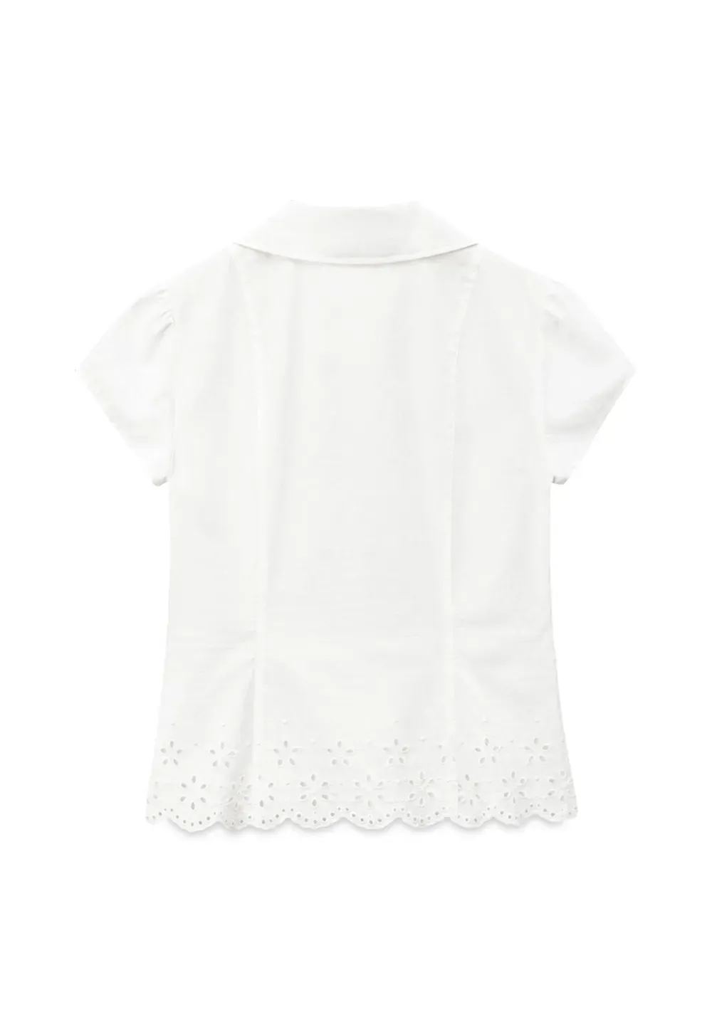 Lace Trimmed Button Down Shirt