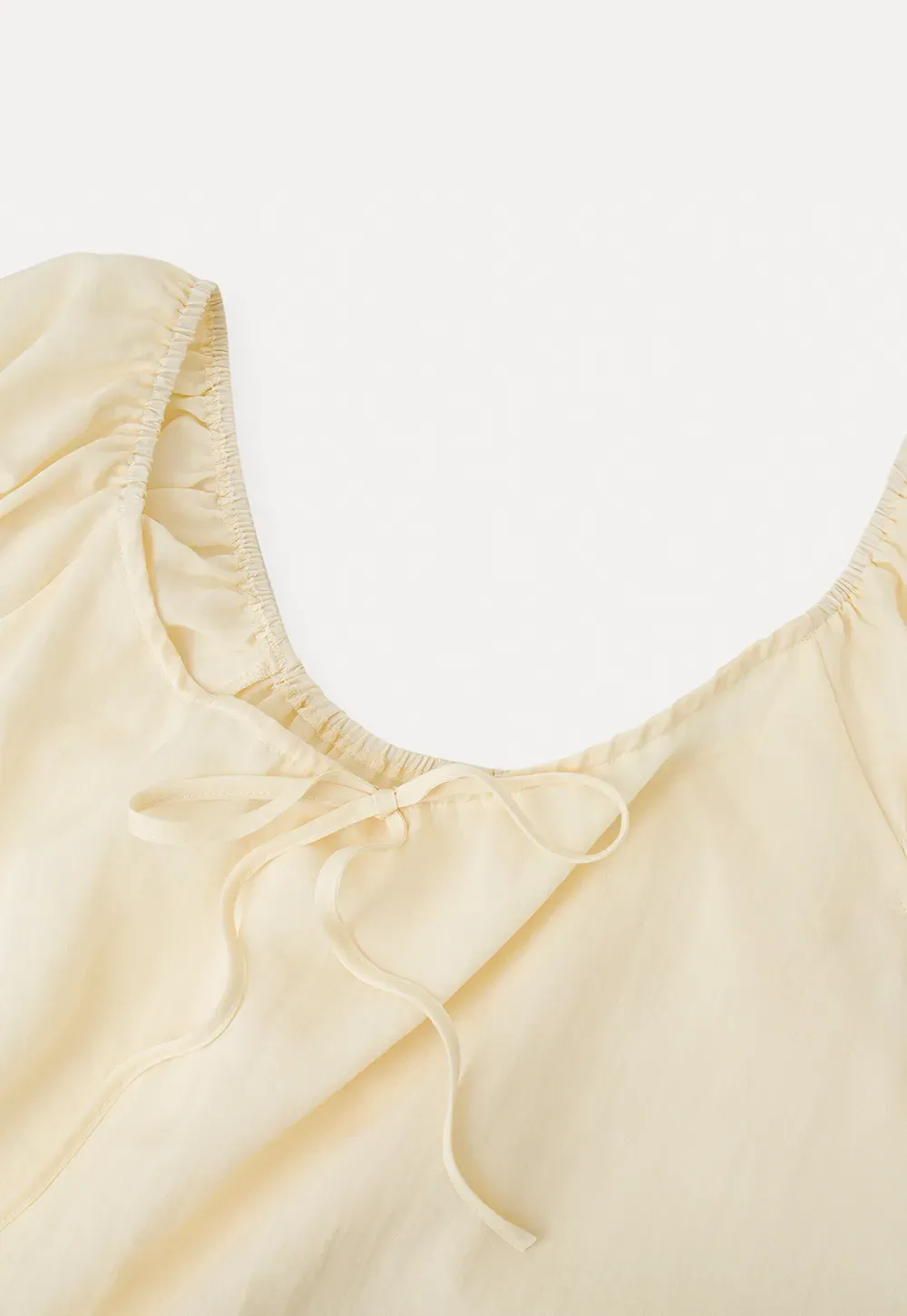 Square Neck Ruffle Sleeve Tie Front Blouse