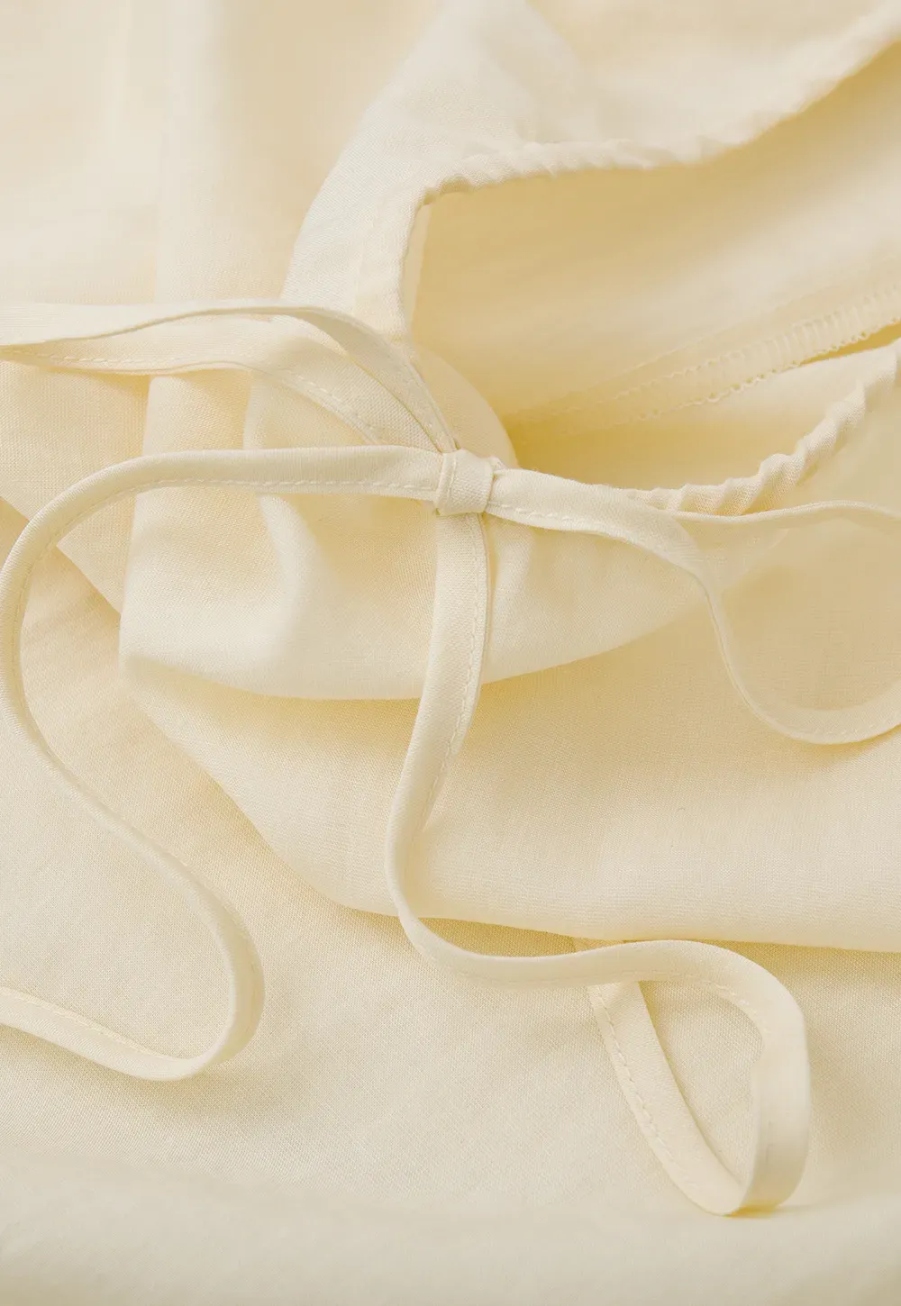 Square Neck Ruffle Sleeve Tie Front Blouse
