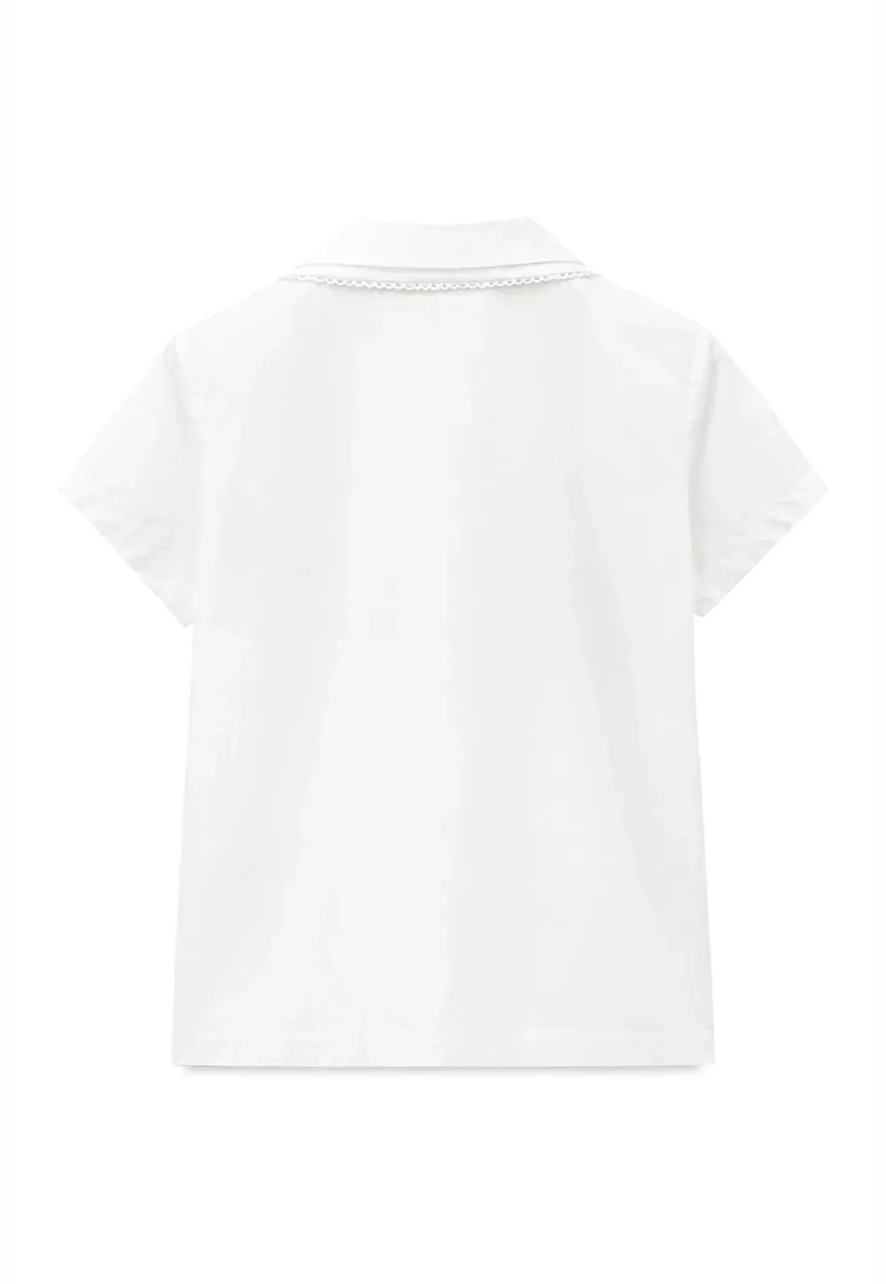 Pleated Collar Short Sleeve Shirt