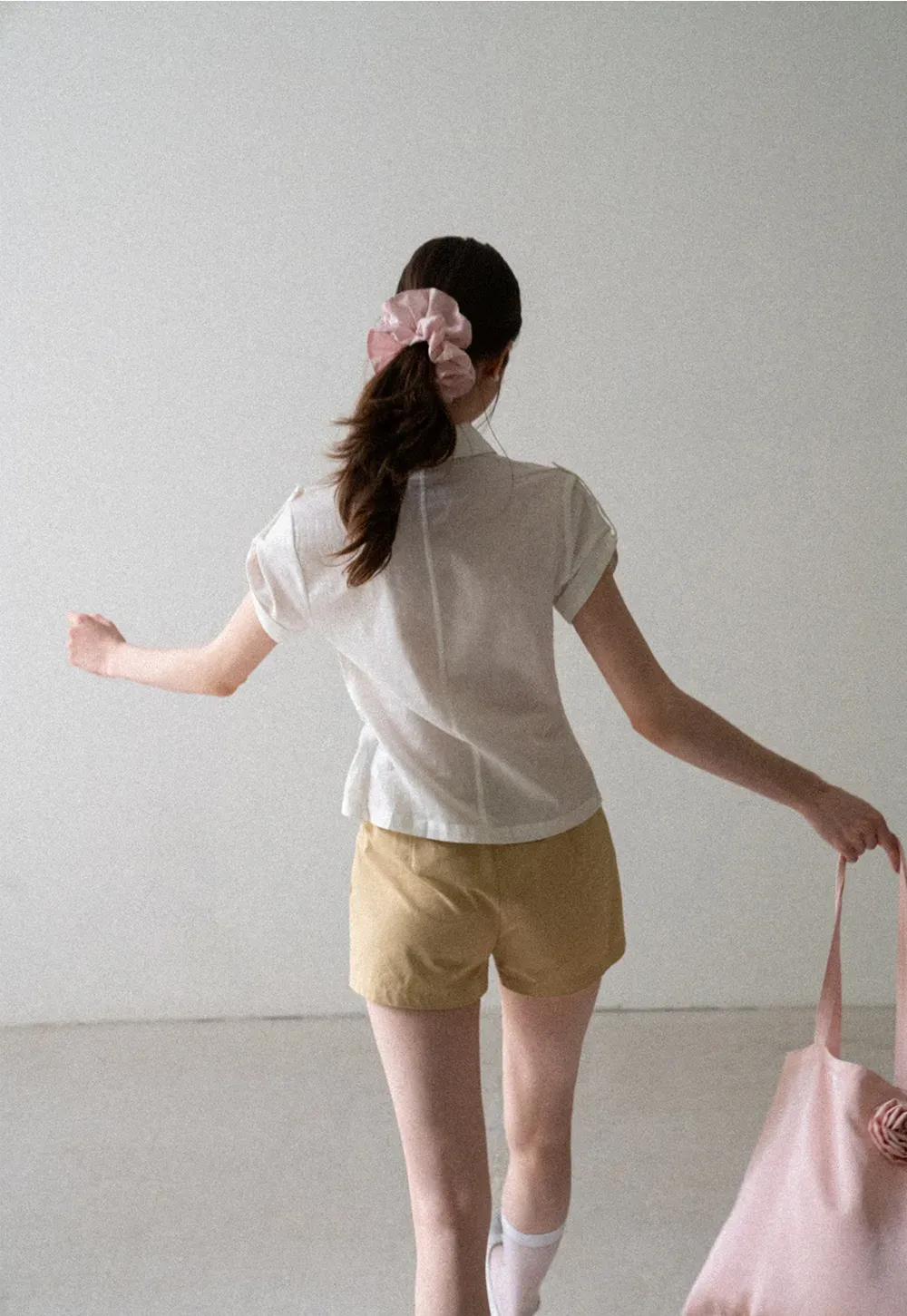 Cropped Collar Short Sleeve Shirt