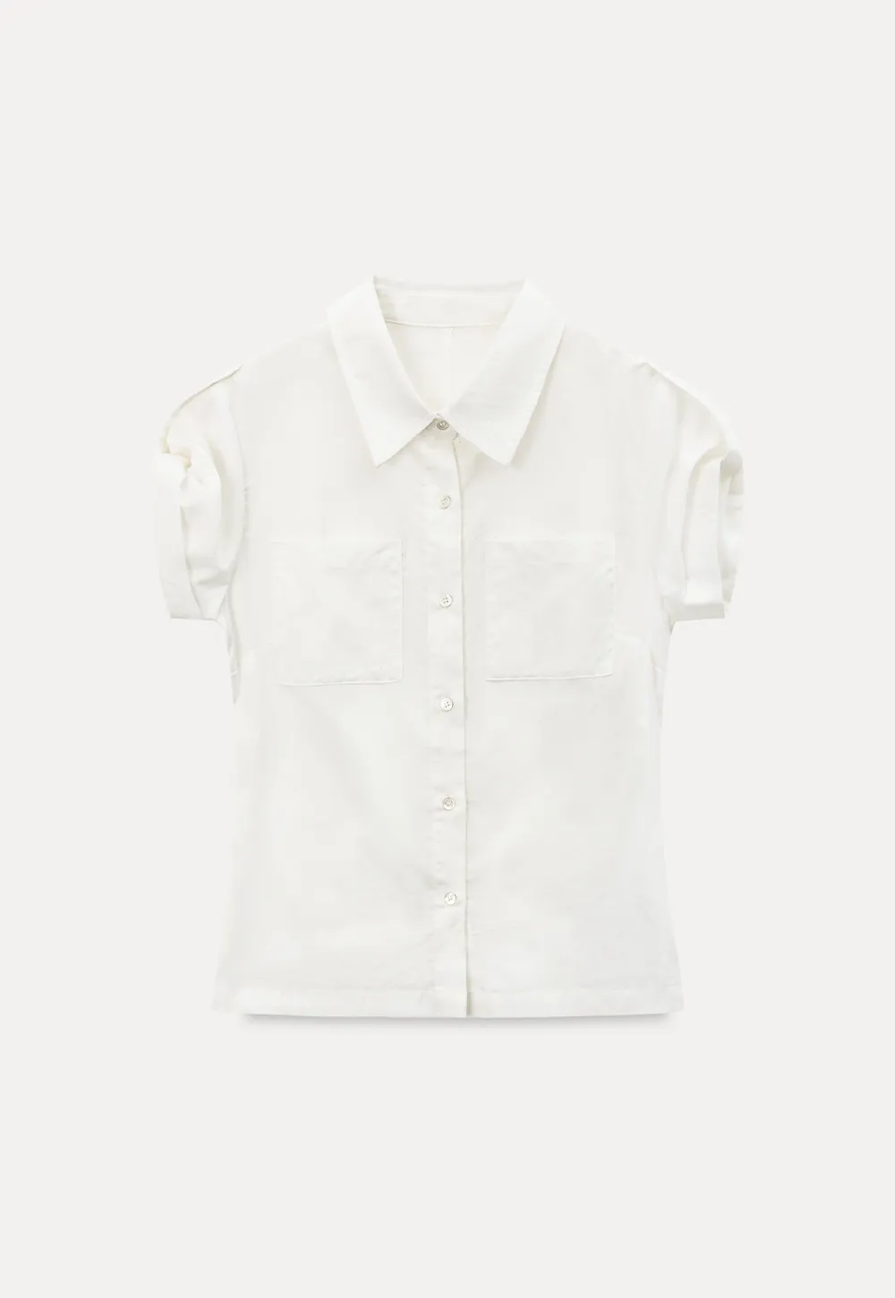 Cropped Collar Short Sleeve Shirt