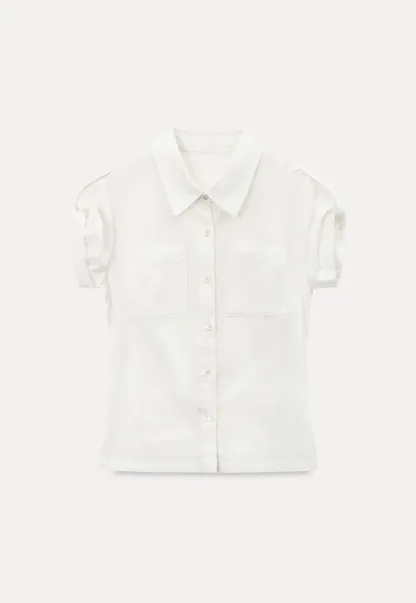 Cropped Collar Short Sleeve Shirt