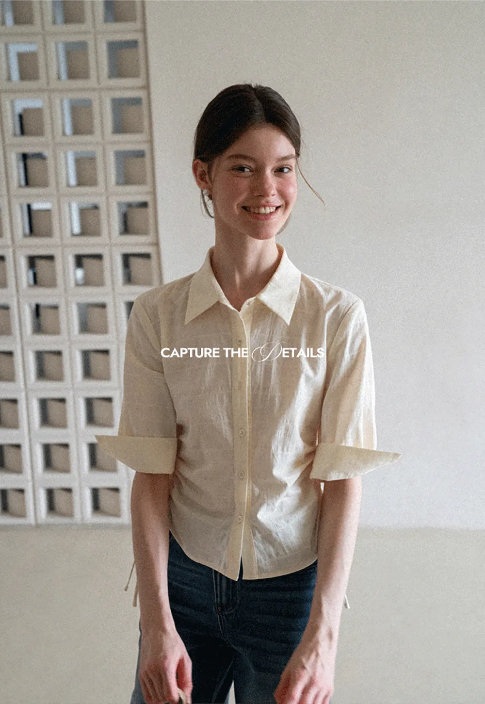 Drawstring Waist Button Down Shirt