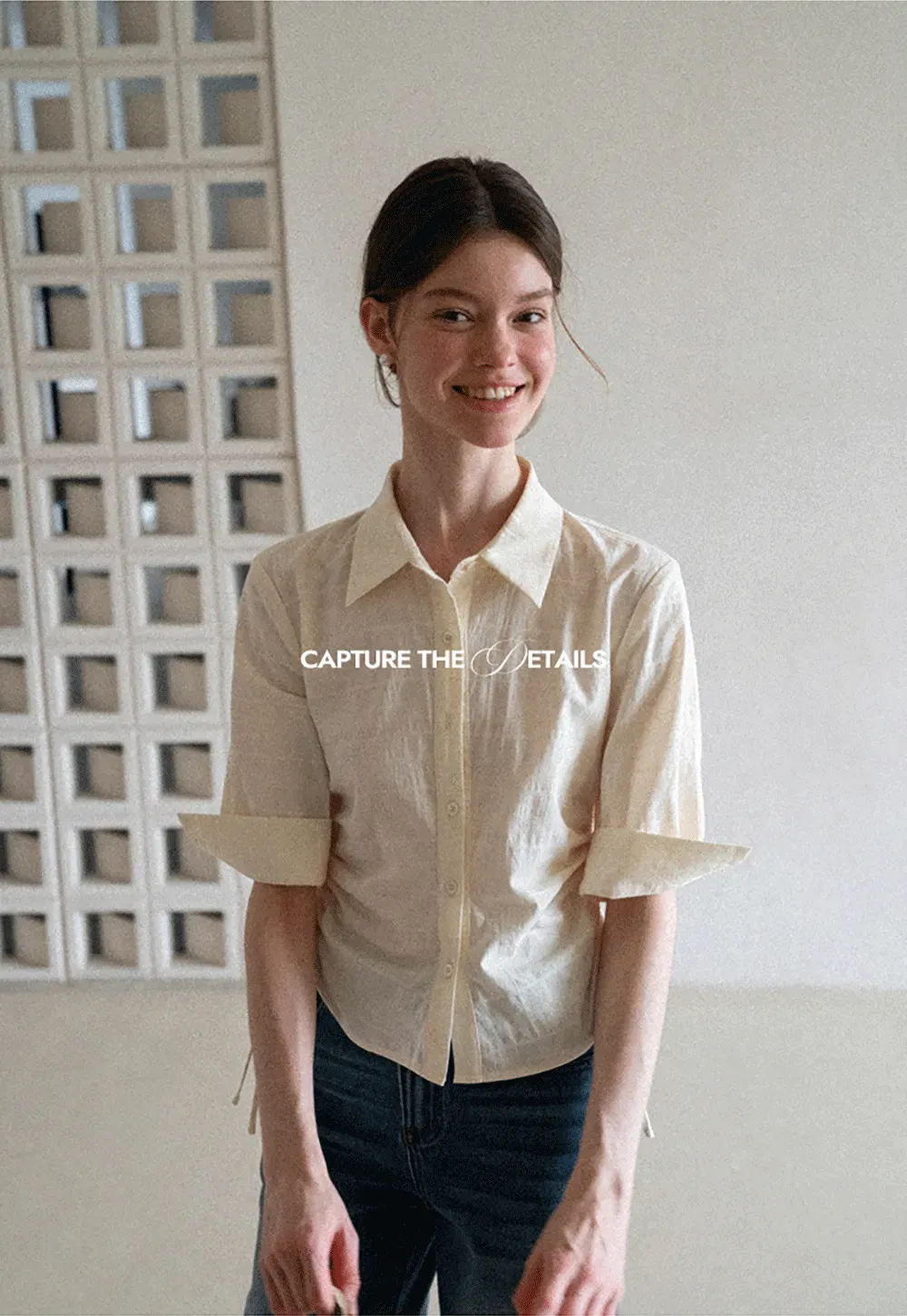 Drawstring Waist Button Down Shirt
