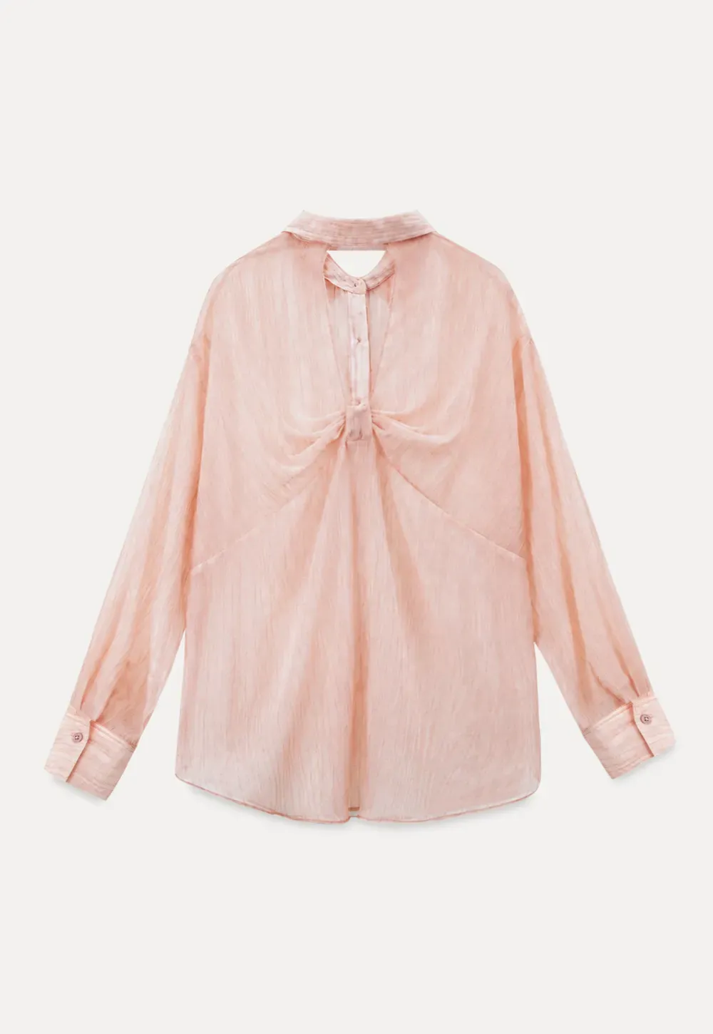 Sheer Back Tie Detail Shirt