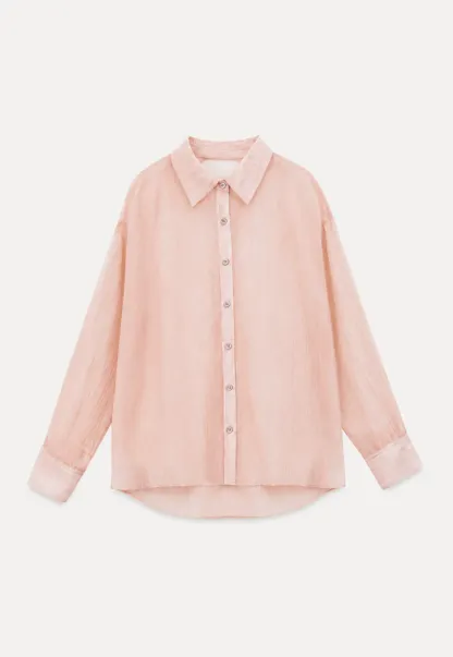 Sheer Back Tie Detail Shirt