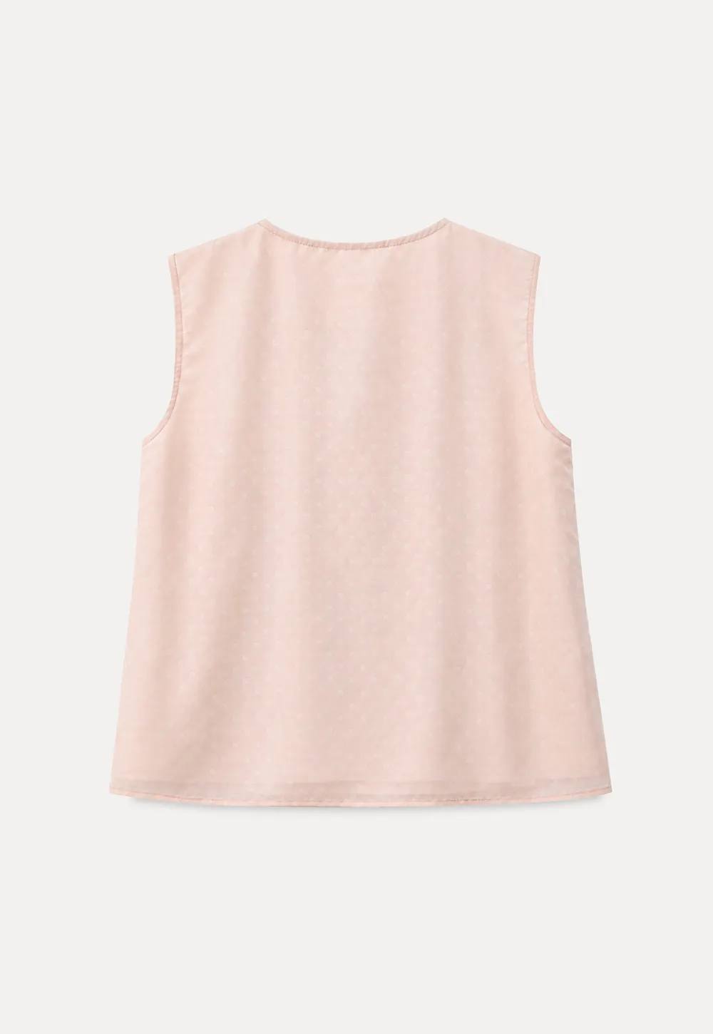 Ruffled Trim Sleeveless Shirt With Tie Neck Detail