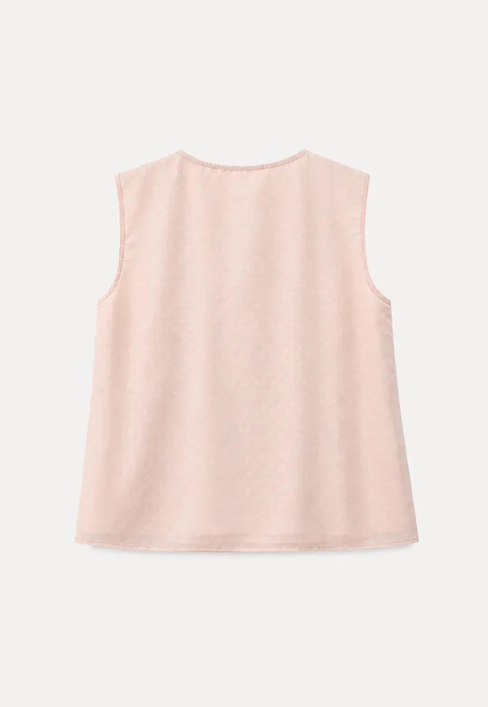 Ruffled Trim Sleeveless Shirt With Tie Neck Detail
