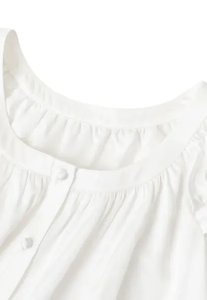 Puffed Sleeve Button Front Blouse