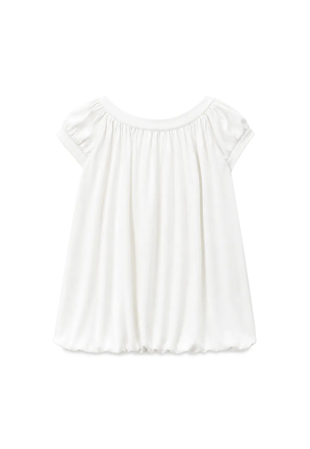 Puffed Sleeve Button Front Blouse