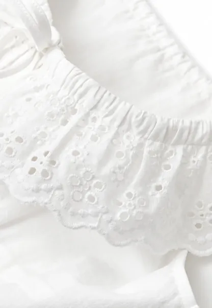 Lace Trim Ruffled Sleeve Corset Top Shirt