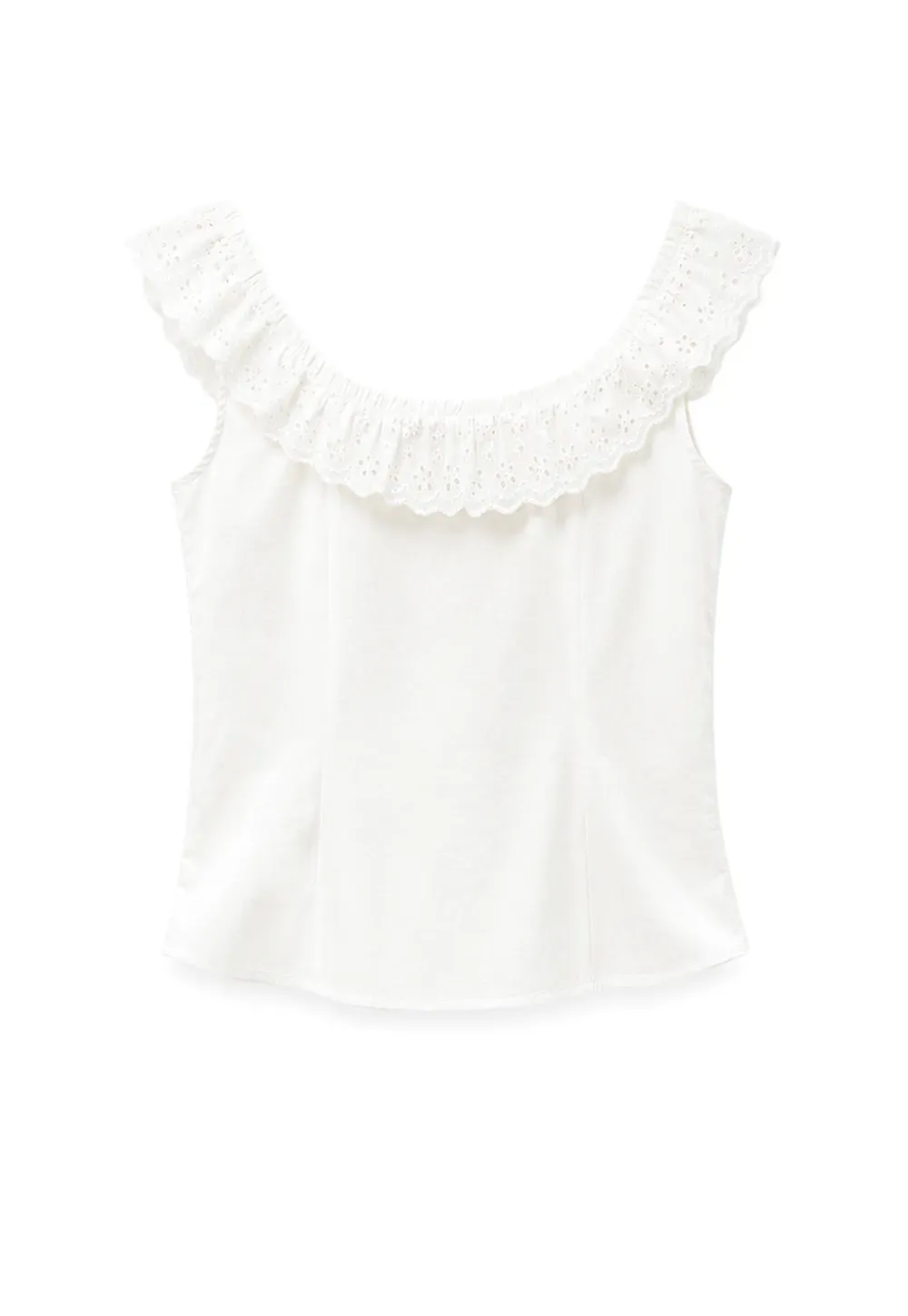 Lace Trim Ruffled Sleeve Corset Top Shirt