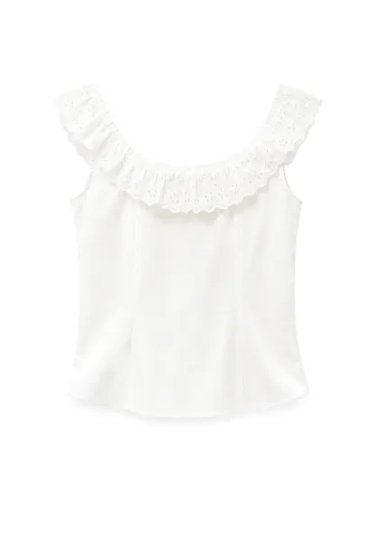 Lace Trim Ruffled Sleeve Corset Top Shirt