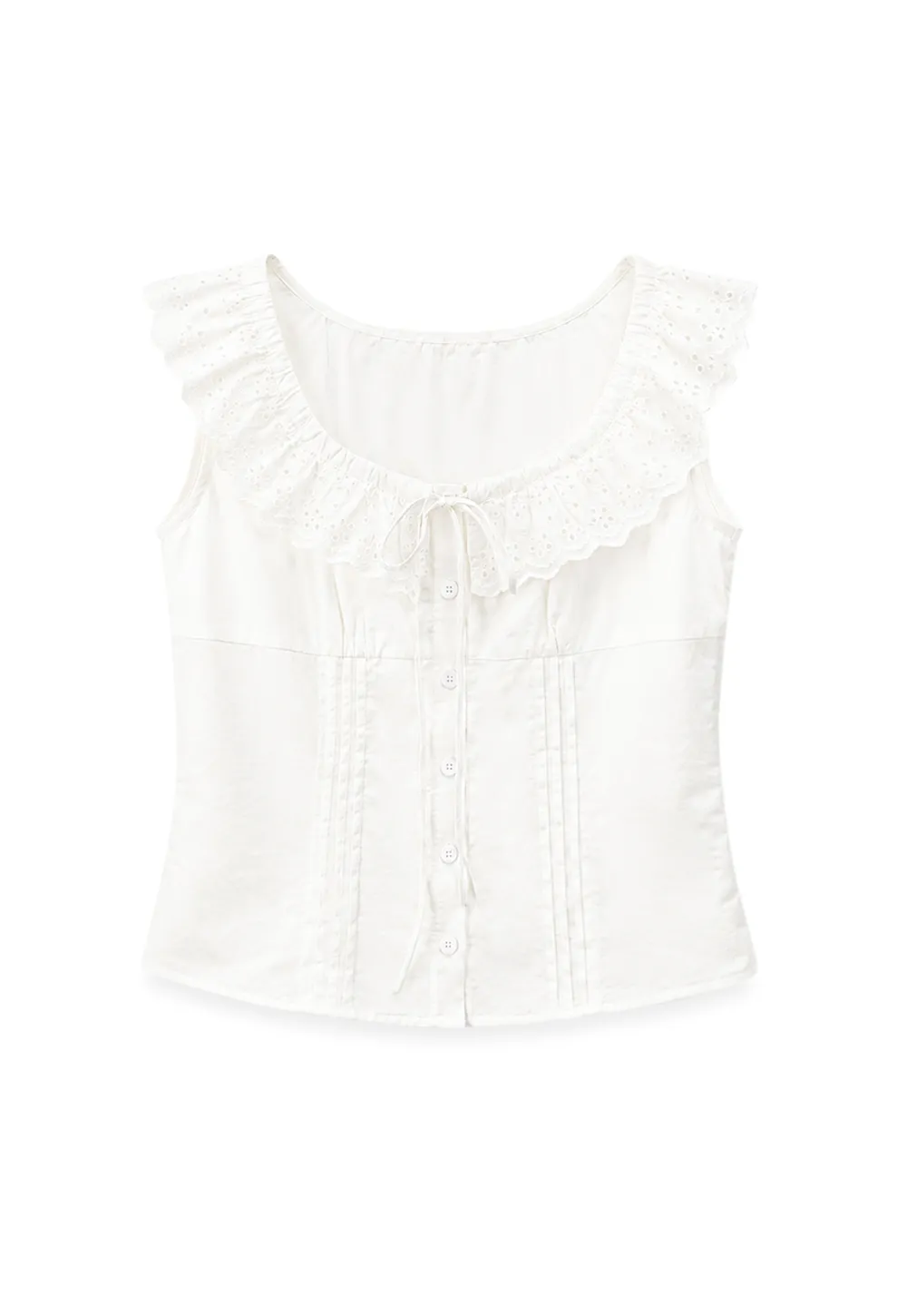 Lace Trim Ruffled Sleeve Corset Top Shirt