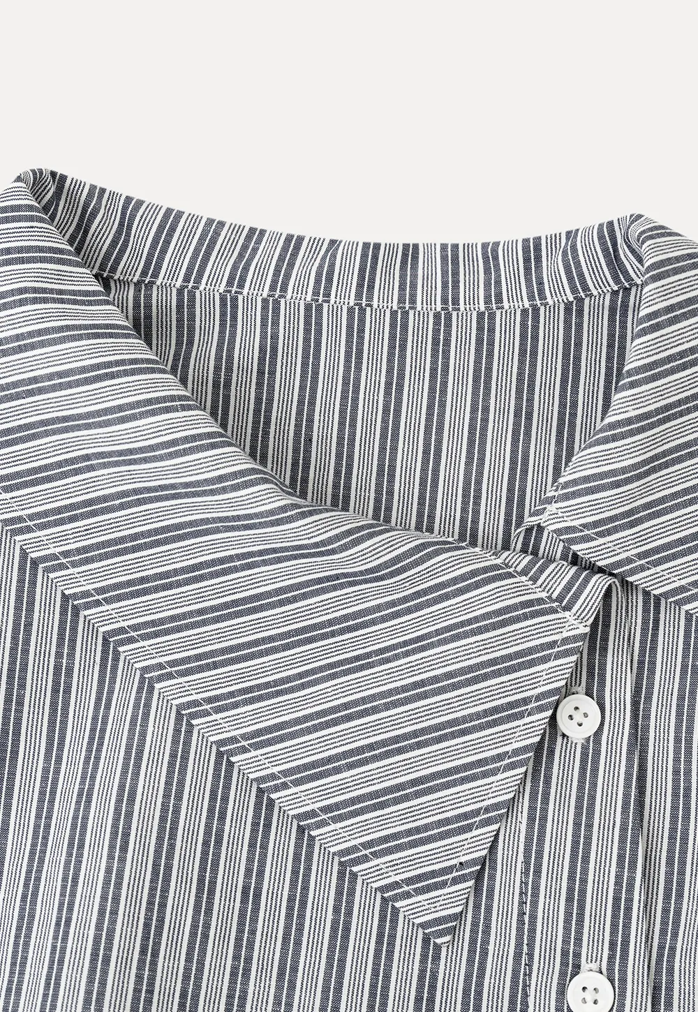 Striped Asymmetrical Collar Button Front Shirt