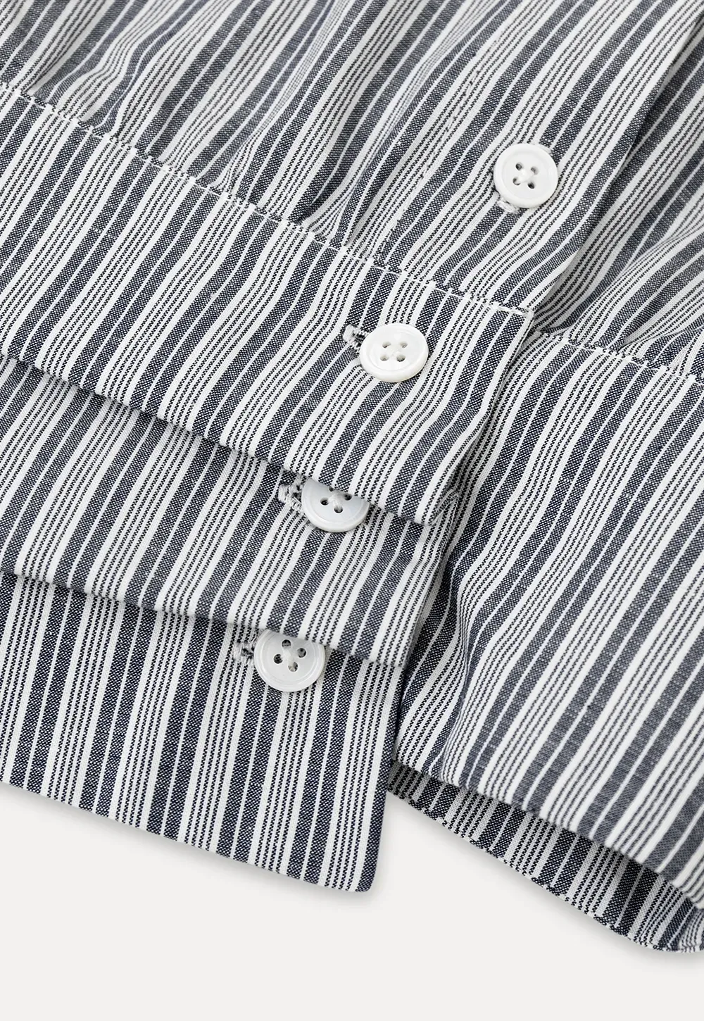 Striped Asymmetrical Collar Button Front Shirt