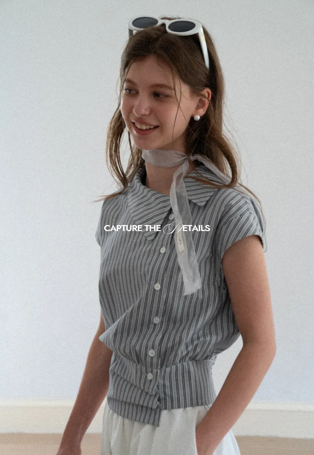 Striped Asymmetrical Collar Button Front Shirt