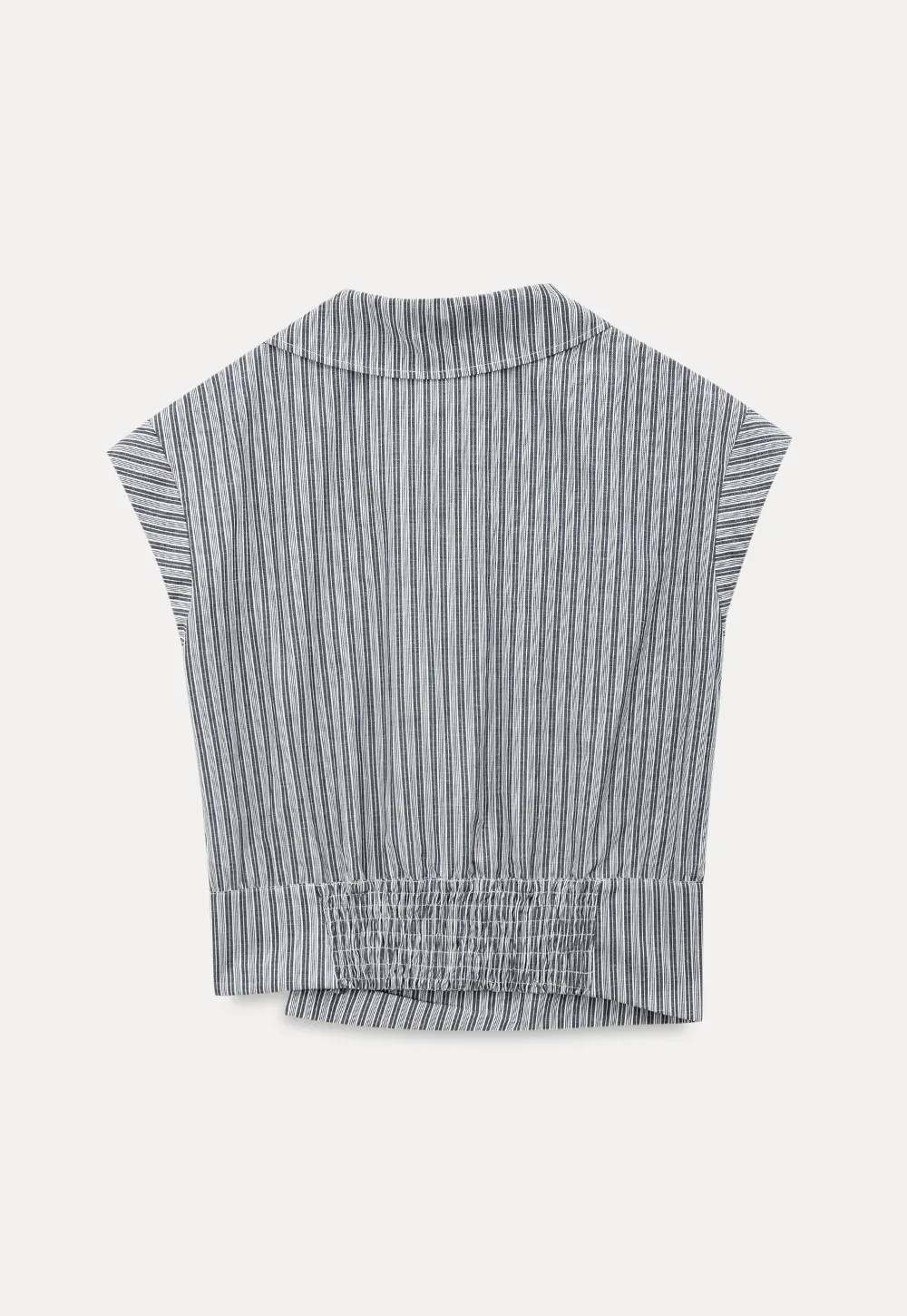 Striped Asymmetrical Collar Button Front Shirt