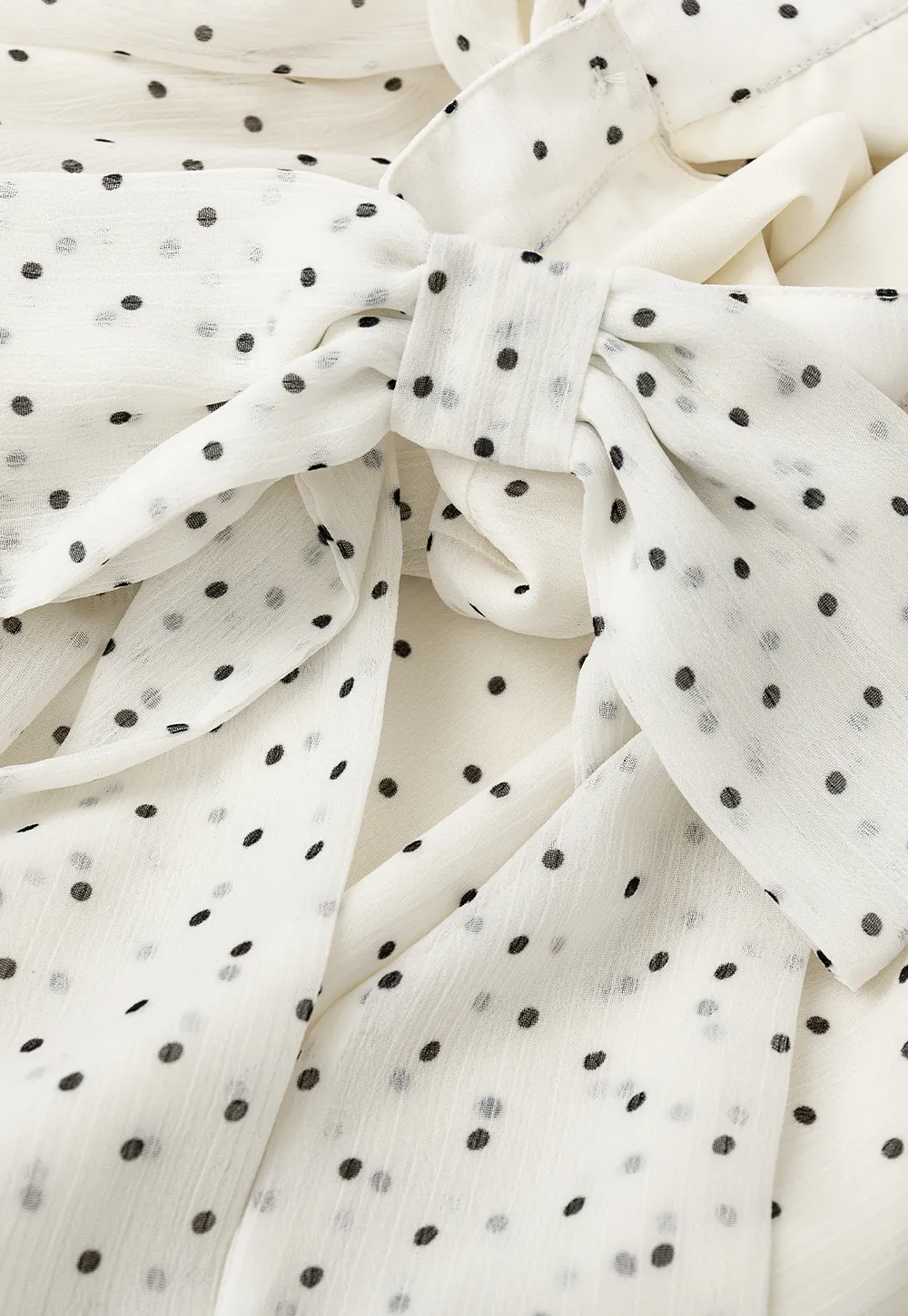 Polka Dot Cold Shoulder Cropped Blouse