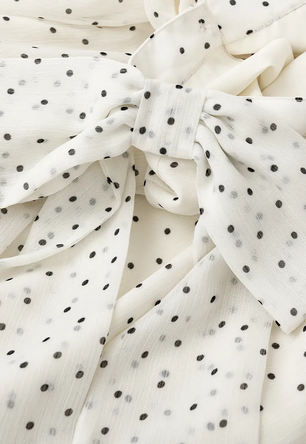 Polka Dot Cold Shoulder Cropped Blouse