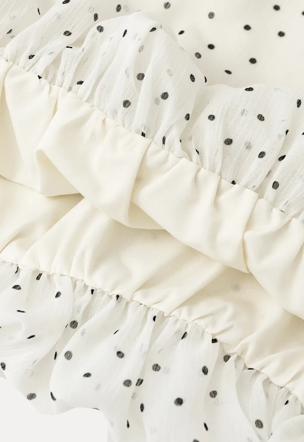 Polka Dot Cold Shoulder Cropped Blouse
