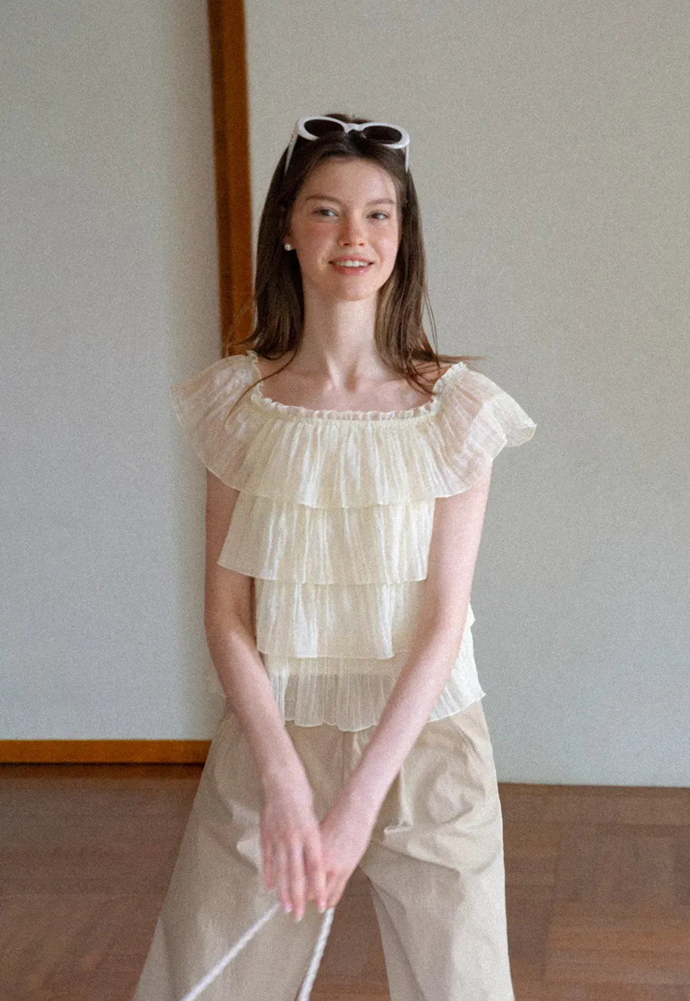 Tiered Ruffled Off Shoulder Top
