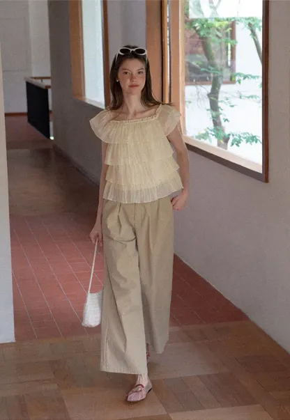 Stufen-Rüschen-Off-Shoulder-Top