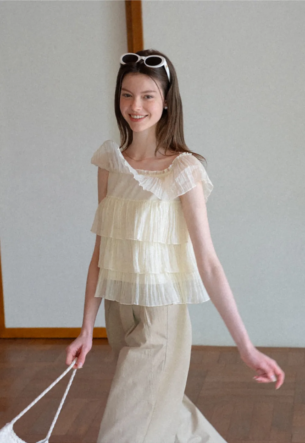 Stufen-Rüschen-Off-Shoulder-Top