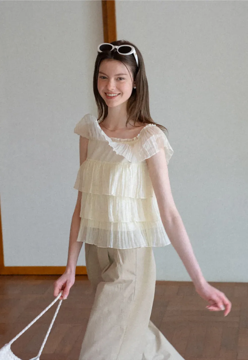 Stufen-Rüschen-Off-Shoulder-Top