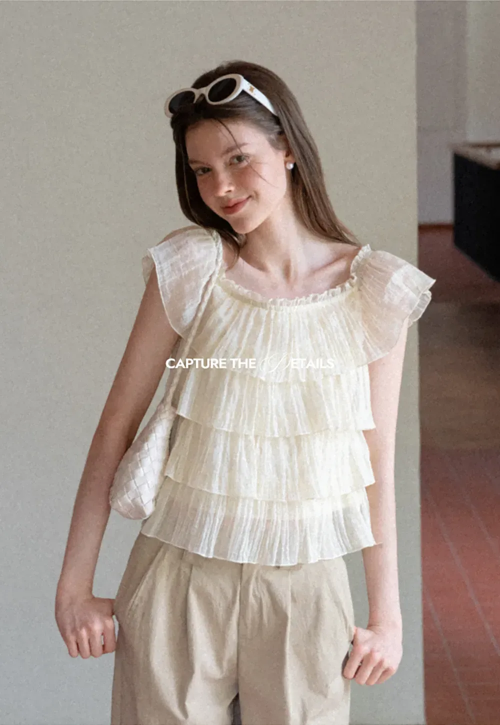 Stufen-Rüschen-Off-Shoulder-Top
