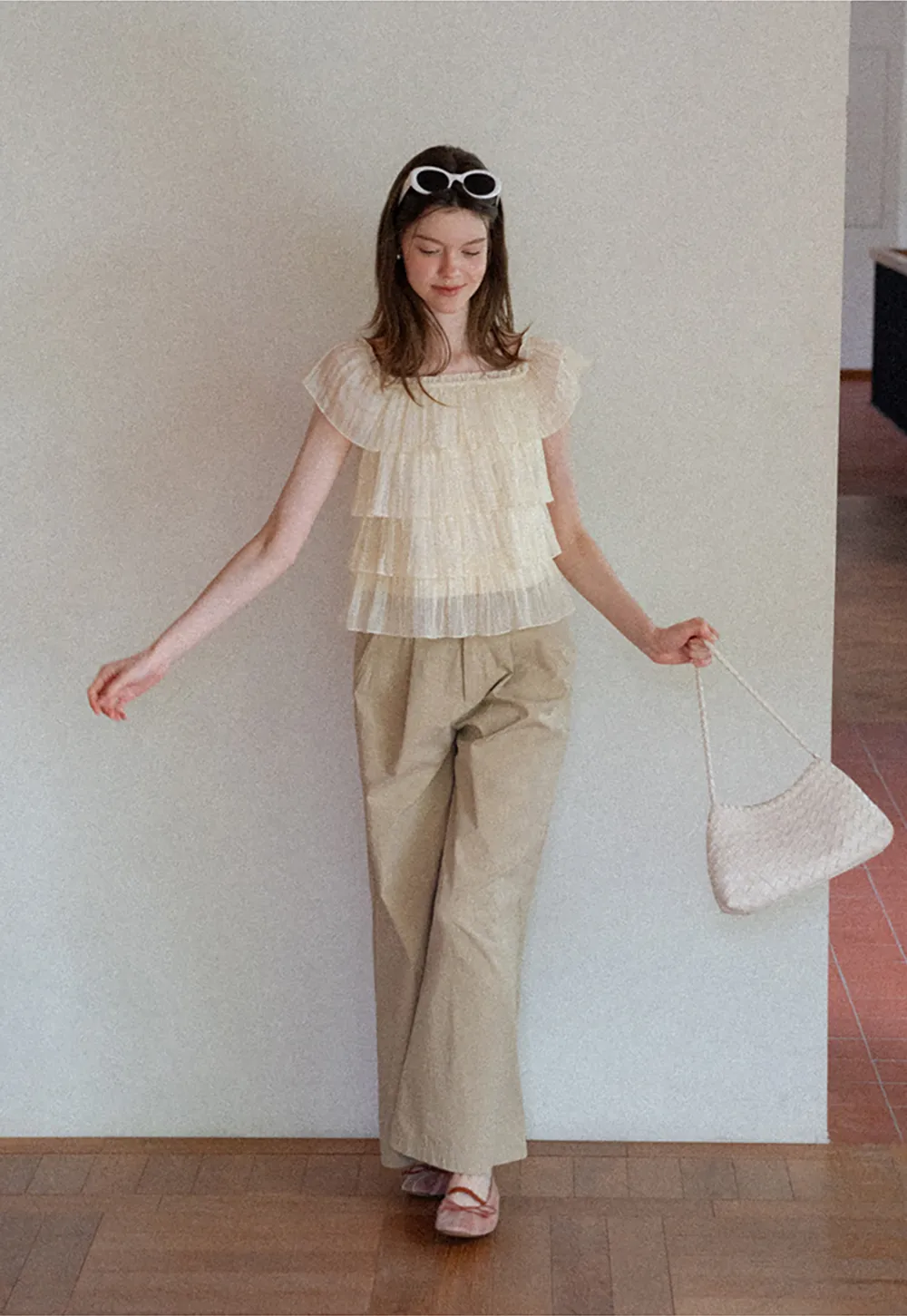 Stufen-Rüschen-Off-Shoulder-Top