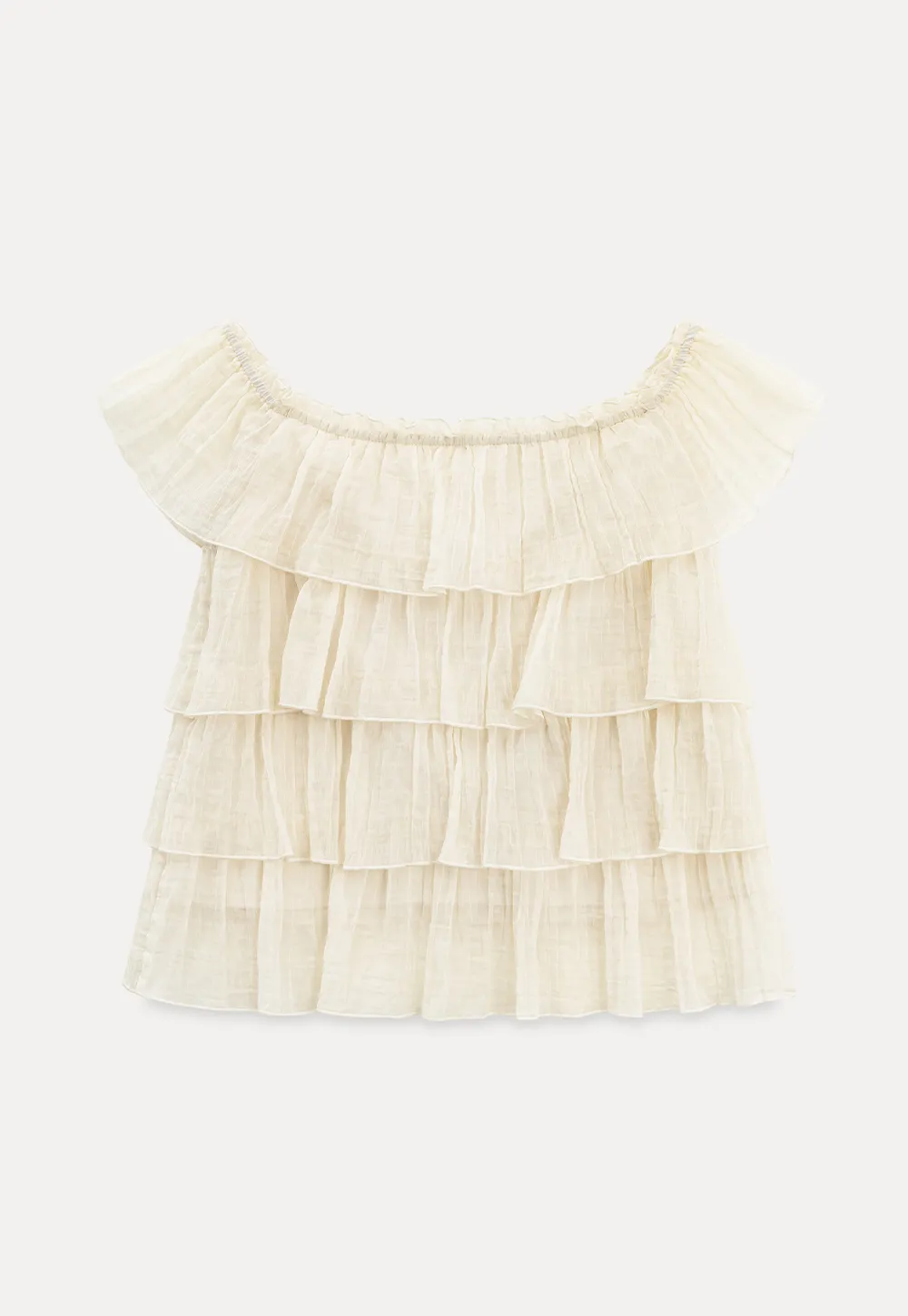 Stufen-Rüschen-Off-Shoulder-Top