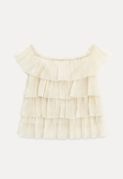Stufen-Rüschen-Off-Shoulder-Top