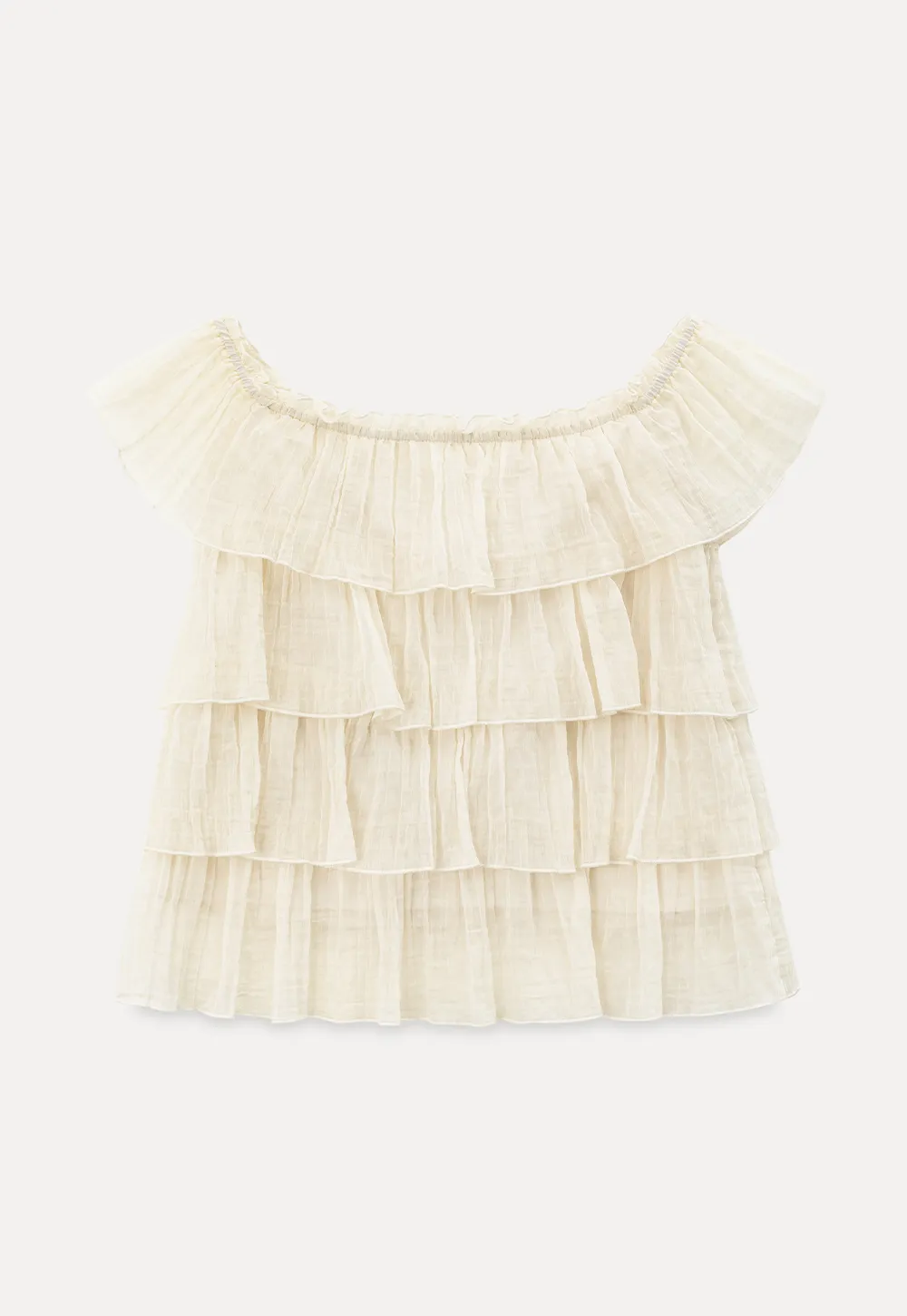 Stufen-Rüschen-Off-Shoulder-Top