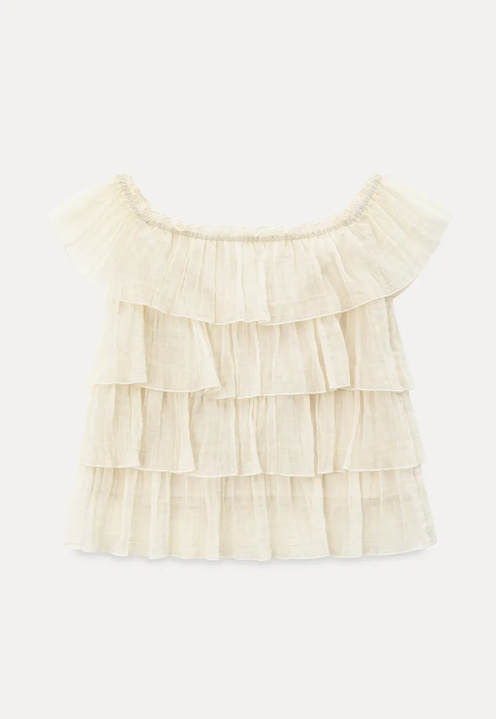 Stufen-Rüschen-Off-Shoulder-Top