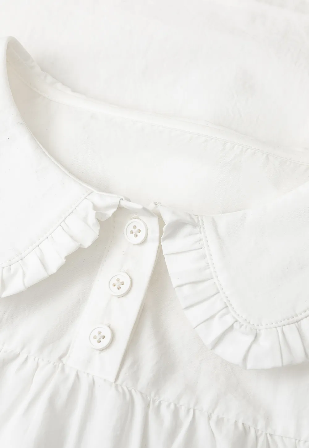 Ruffled Collar Short Sleeve Blouse
