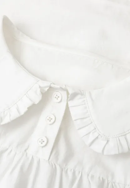 Ruffled Collar Short Sleeve Blouse