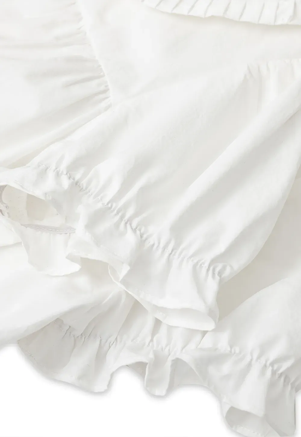Ruffled Collar Short Sleeve Blouse