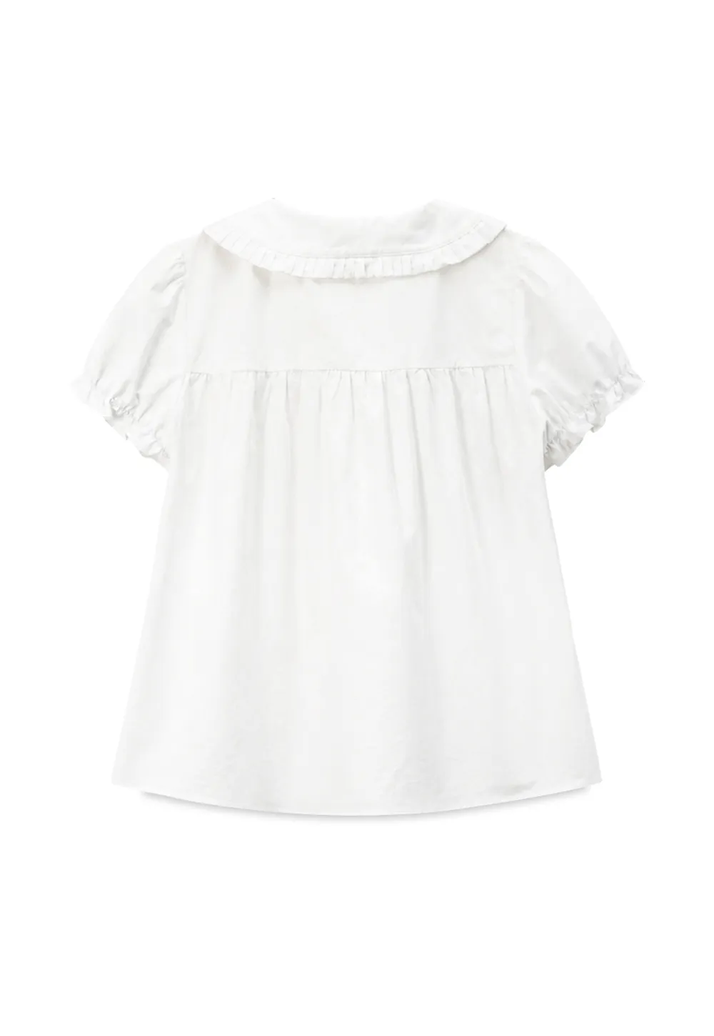 Ruffled Collar Short Sleeve Blouse