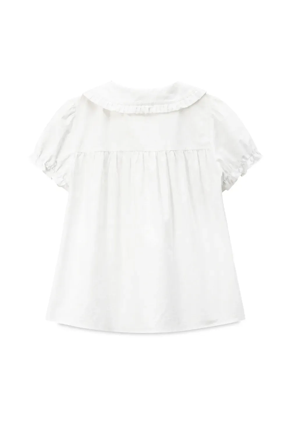 Ruffled Collar Short Sleeve Blouse
