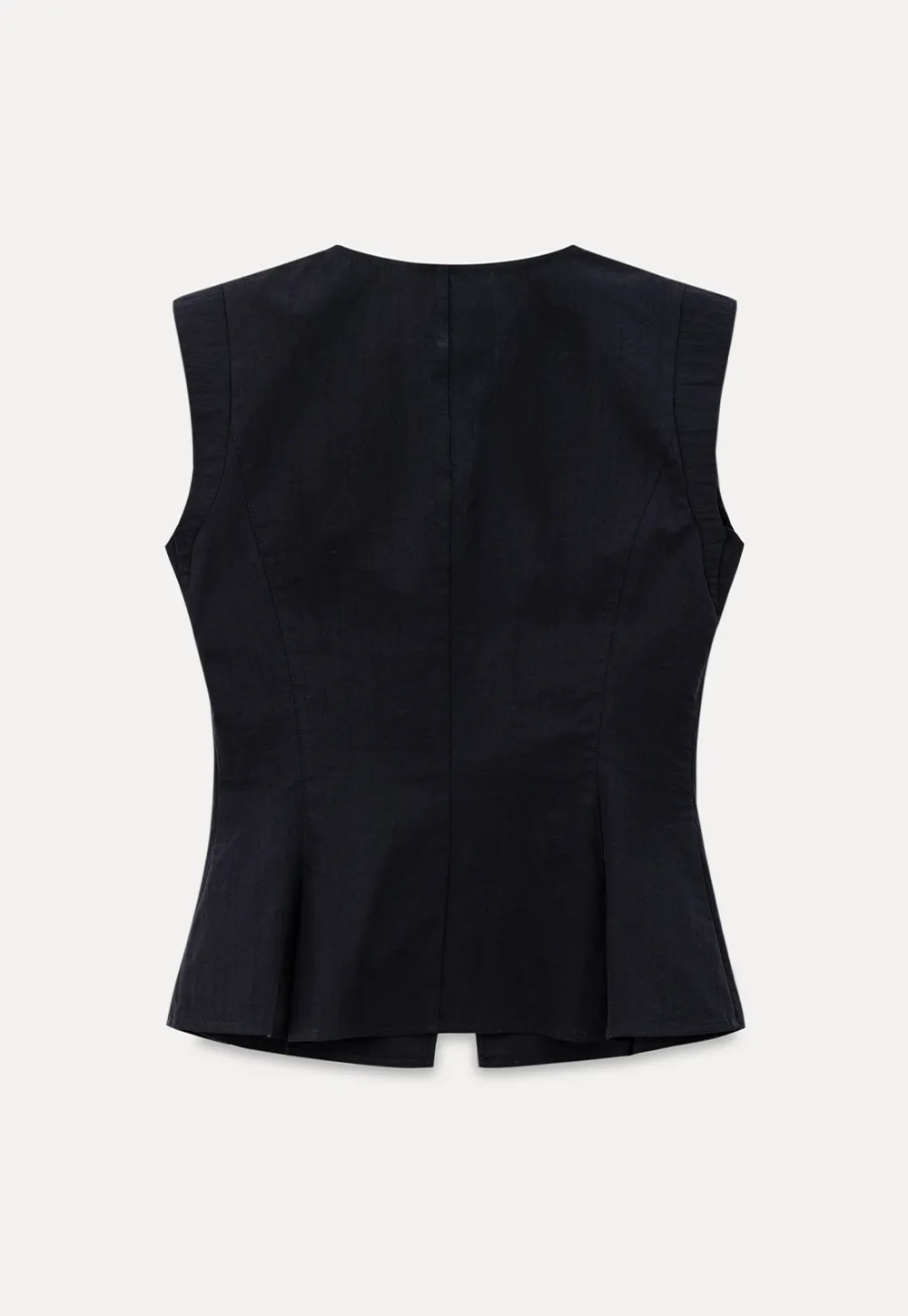 V Neck Sleeveless Peplum Shirt