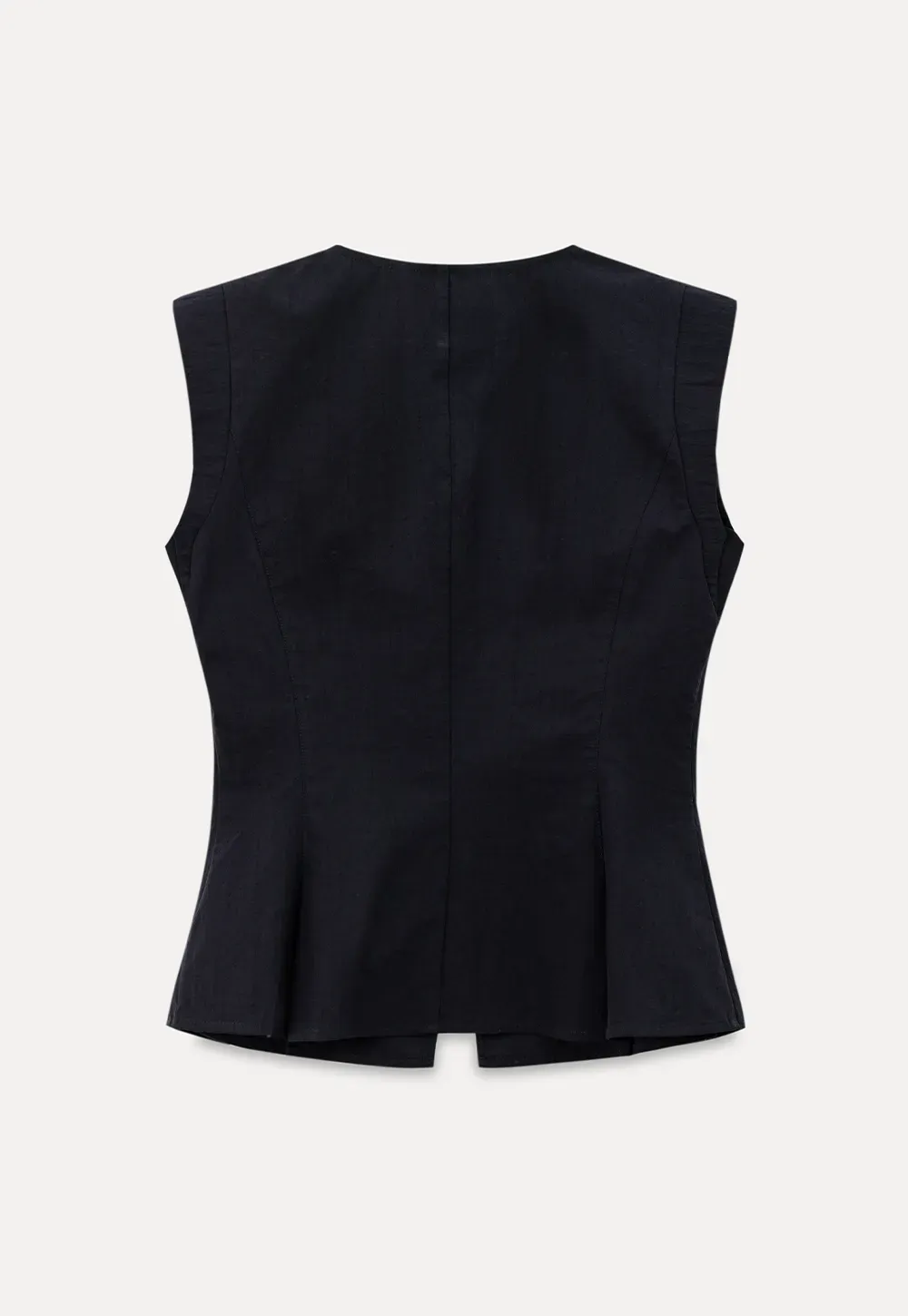 V Neck Sleeveless Peplum Shirt