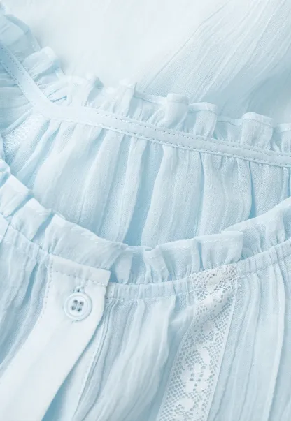 Sheer Ruffled Collar Button Up Shirt and Shorts Set