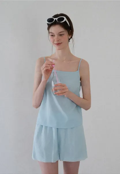 Sheer Ruffled Collar Button Up Shirt and Shorts Set