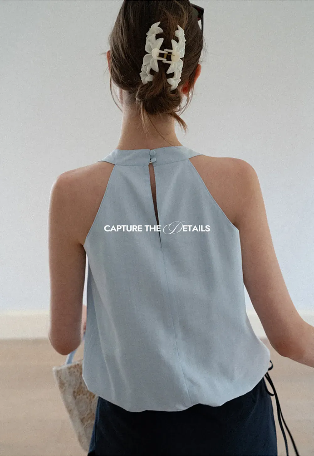 V Neck Sleeveless Halter Top