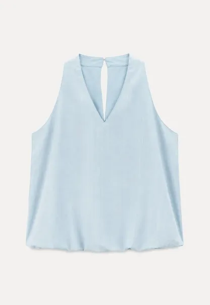 V Neck Sleeveless Halter Top